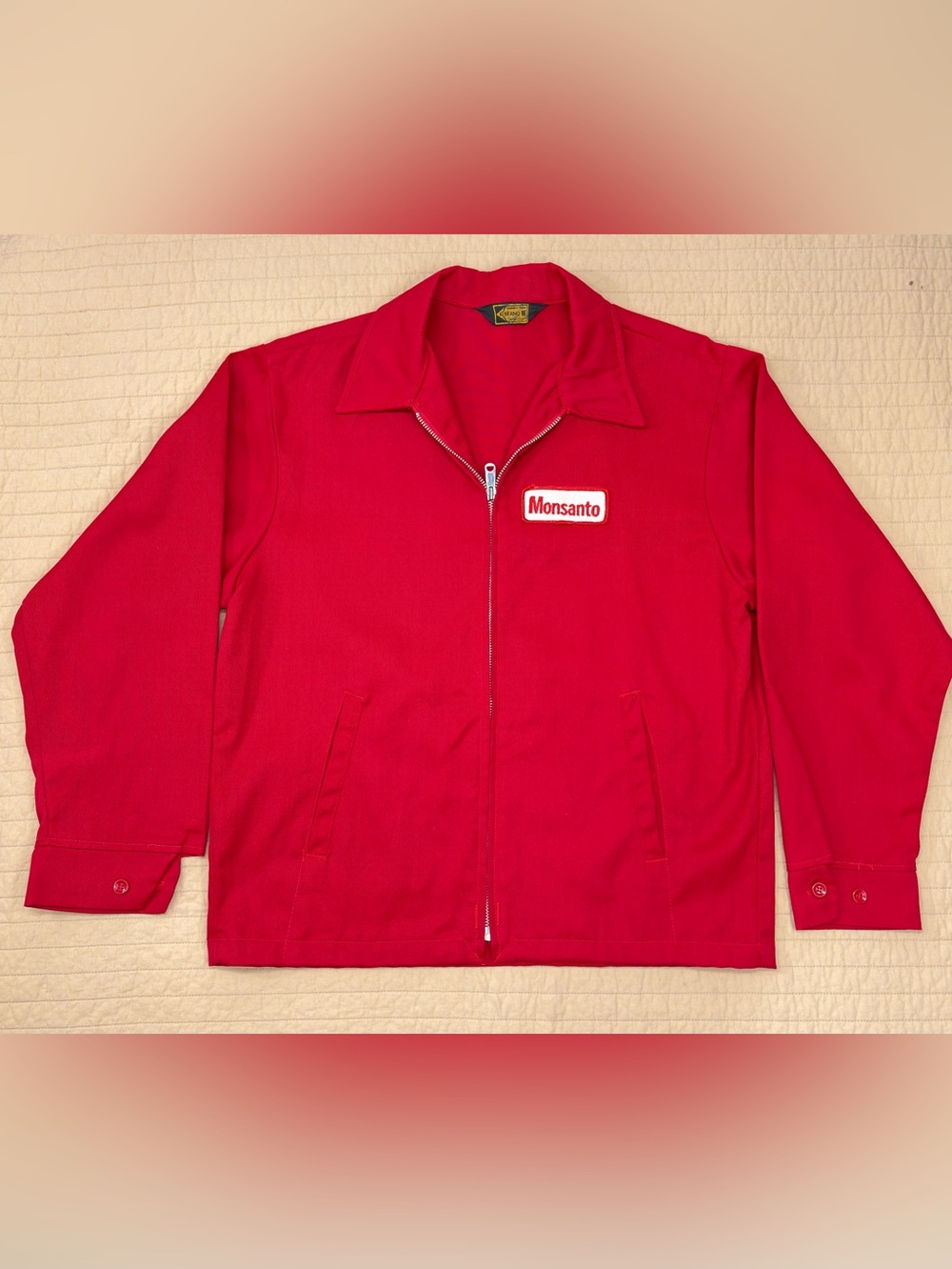 Vintage 60s 70s K-Brand Monsanto zip up mechanics/workwear Jacket Red Never worn